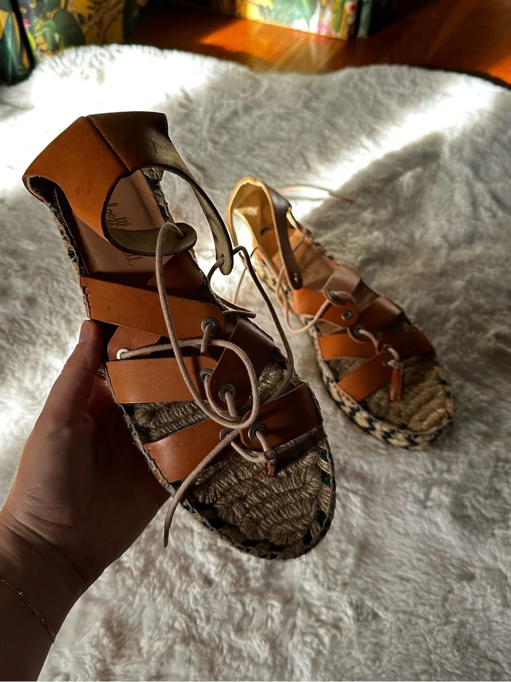 Loeffler Randall Iggy Lace-up Platform Espadrilles 39 9 8.5